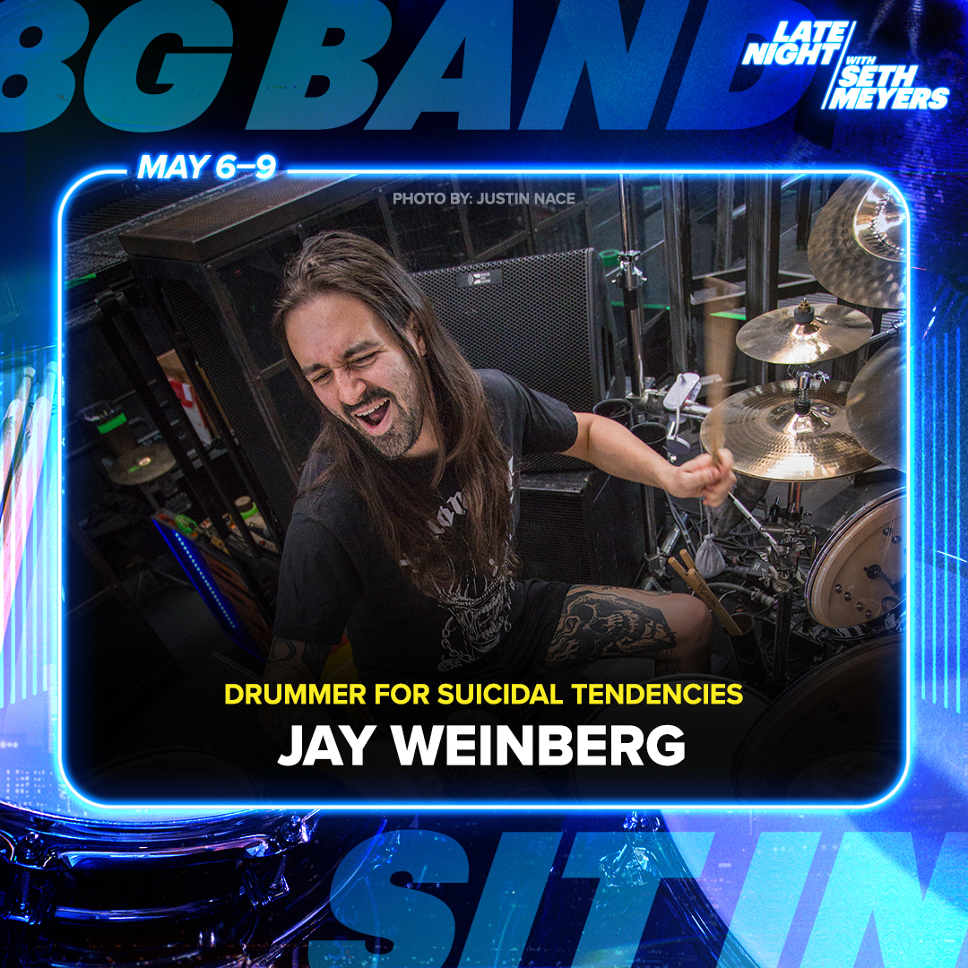 All this week, the 8G Band is joined by @jayweinbergdrum (drummer for @OFFICIALSTIG)!