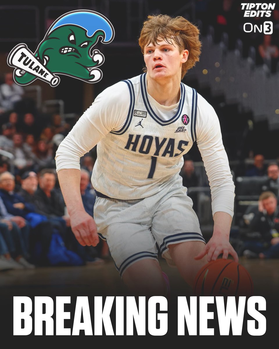NEWS: Georgetown transfer guard Rowan Brumbaugh has committed to Tulane, he tells @On3sports. Also closely considered Washington. The 6-4 redshirt freshman averaged 8.3 points, 2.2 rebounds, and 2.6 assists per game this season. Former four-star recruit.