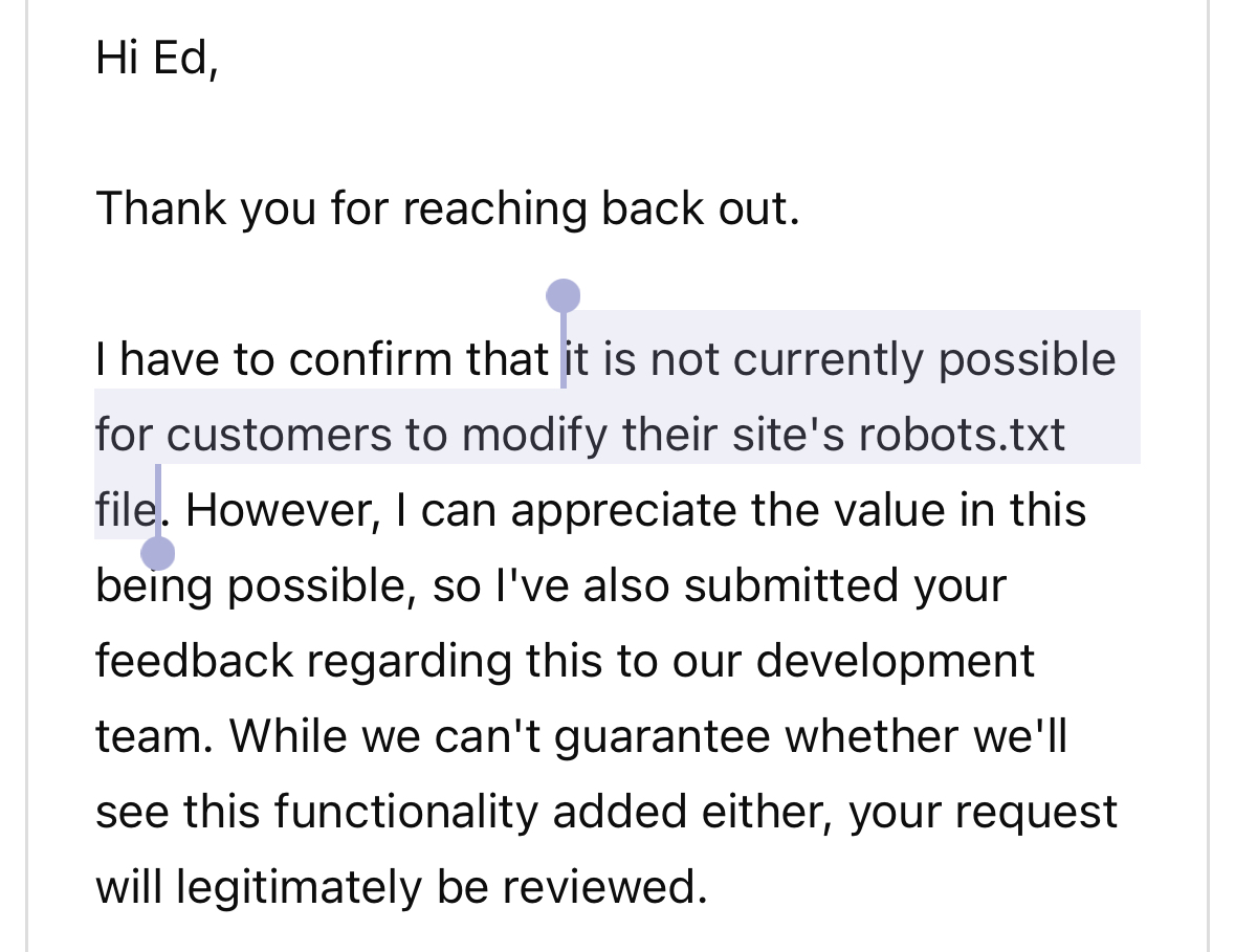 Update on AI crawlers & @squarespace, having chatted with them:

- You are opted-in to allowing AI crawlers by default
- When you opt out, they only opt you out of 5 crawlers. You're still opted into crawlers from Amazon, ByteDance (TikTok), Cohere, Facebook, Perplexity etc.
-…