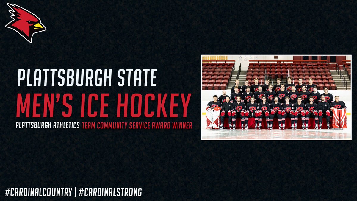 TEAM COMMUNITY SERVICE AWARD WINNER Congratulations to Men's Ice Hockey who who served 36 hours of community service, earning this award for the second year in a row. Great job! #CardinalStrong #CardinalCountry