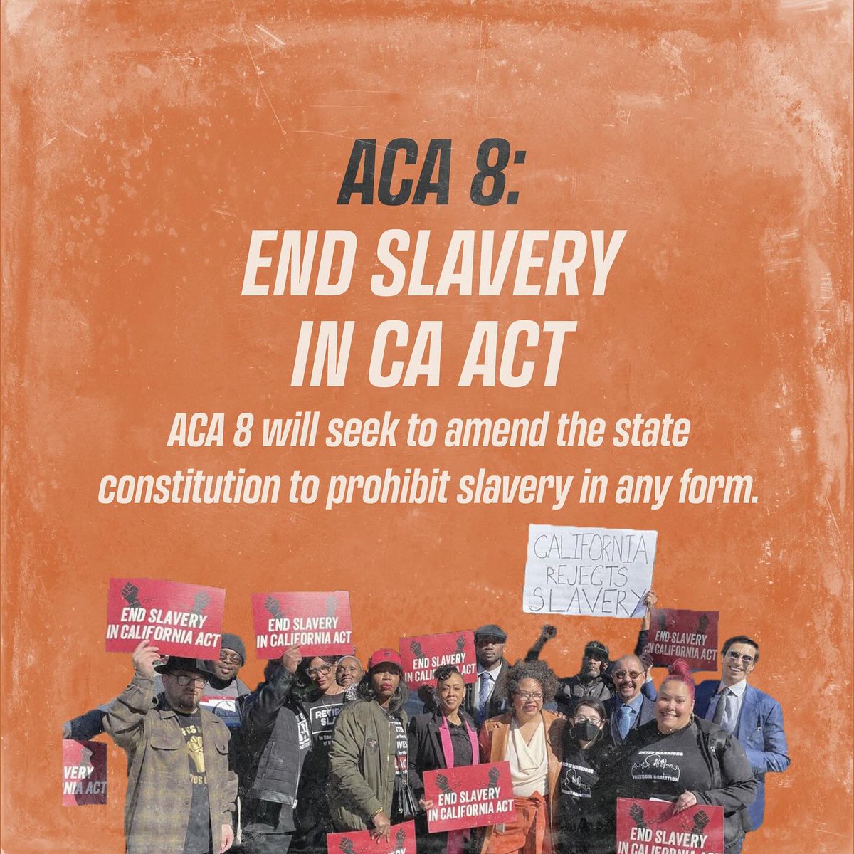 We're still fighting to #EndSlaveryinCA. Modern-day slavery has no place in California. It's time to pass #ACA8 in the CA Senate!