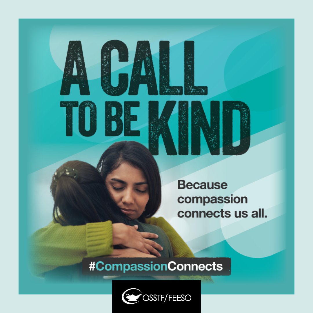 This week, #OSSTF & Canadians across the country are celebrating #MentalHealthWeek 🤝🏼 The 2024 theme is 'A Call to Be Kind'. It's up to us all to be more compassionate, as we know that doing so can make an enormous difference! Learn more w/ @CMHA_NTL #CompassionConnects