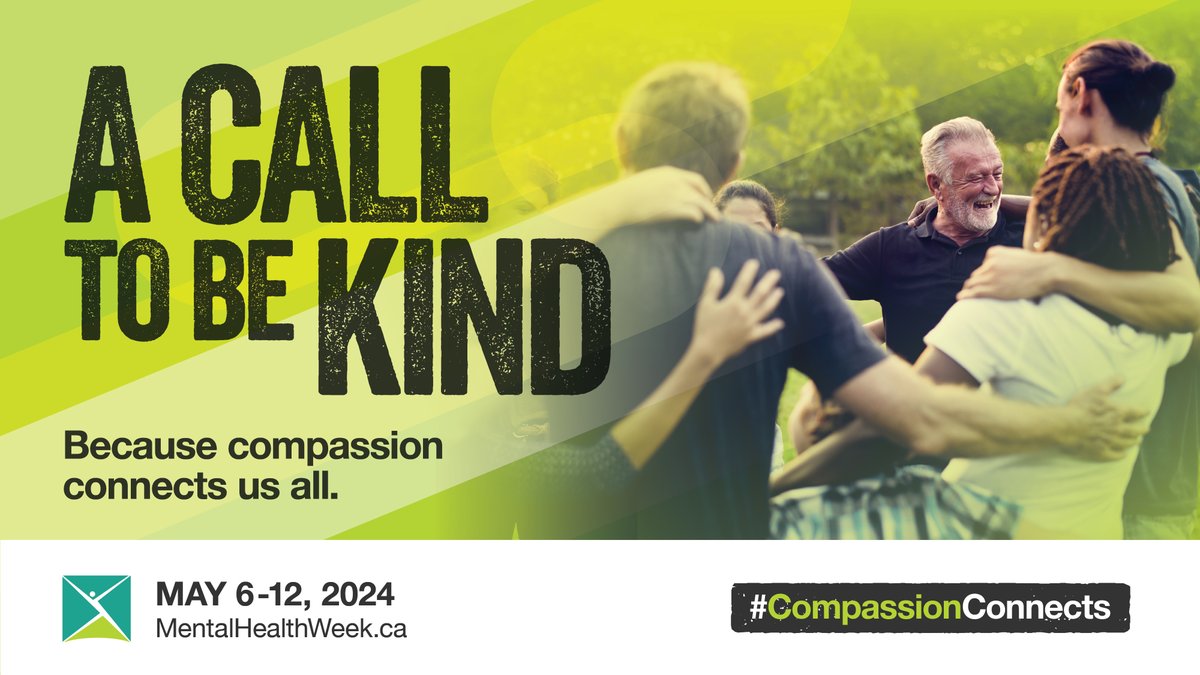 It's #MentalHealthWeek! This year, the focus is on how #CompassionConnects us all. Compassion is the practice of meeting suffering – whether our own or the suffering of others – with kindness. Learn more at MentalHealthWeek.ca!