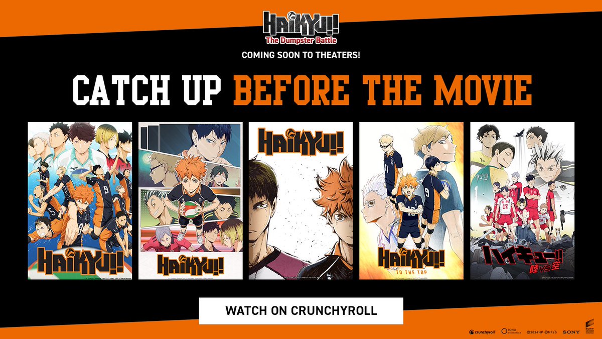 HAIKYU!! The Dumpster Battle arrives in theaters at the end of the month, and there's still time to catch up! 🏐 WATCH: got.cr/WatchHaikyu-tw