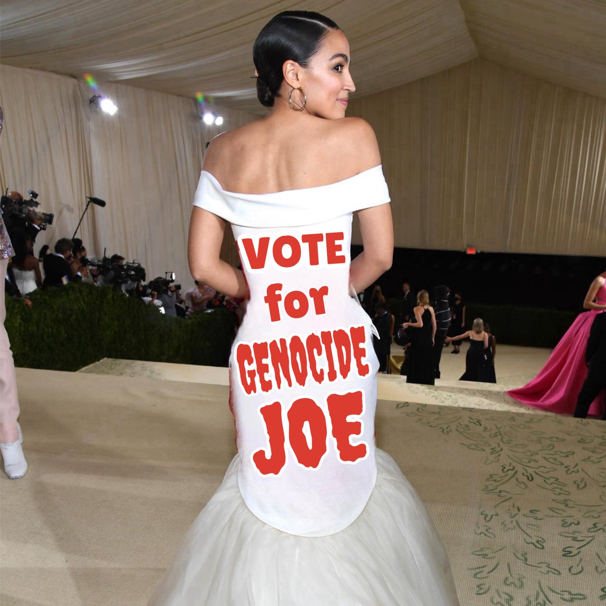 AOC making headlines again with her #MetGala dress.