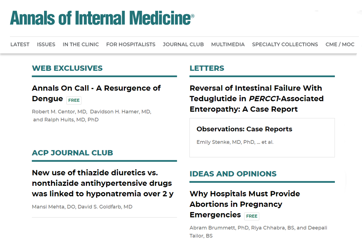 The latest from Annals of Internal Medicine is online now. Explore a new #CaseReport, commentary on #EMTALA, and more :acpjournals.org/latest/aim ͏ ͏ ͏ ͏