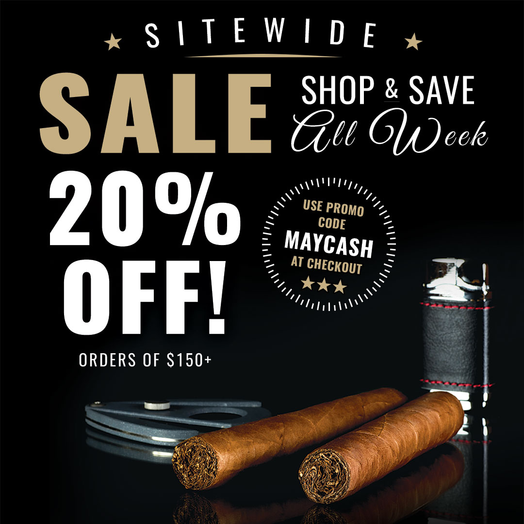 The countdown has begun, so we suggest you act quickly to get 20% OFF SITEWIDE! Simply fill your cart with a selection of your favorite premium cigars and gear. Click here to save an instant 20% on your $150 order - ow.ly/ov4h50RxWfC. #cigar #cigars