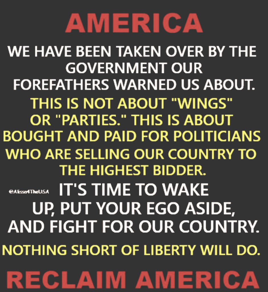 You have been warned over & over again, right in front of our eyes. Elections stolen, our $$$ being sent to foreign countries, mass illegal invasion being allowed. They don’t even hide it anymore. Why? They’ve gotten away with it. Who feels it’s time to take our country back?🙋‍♂️