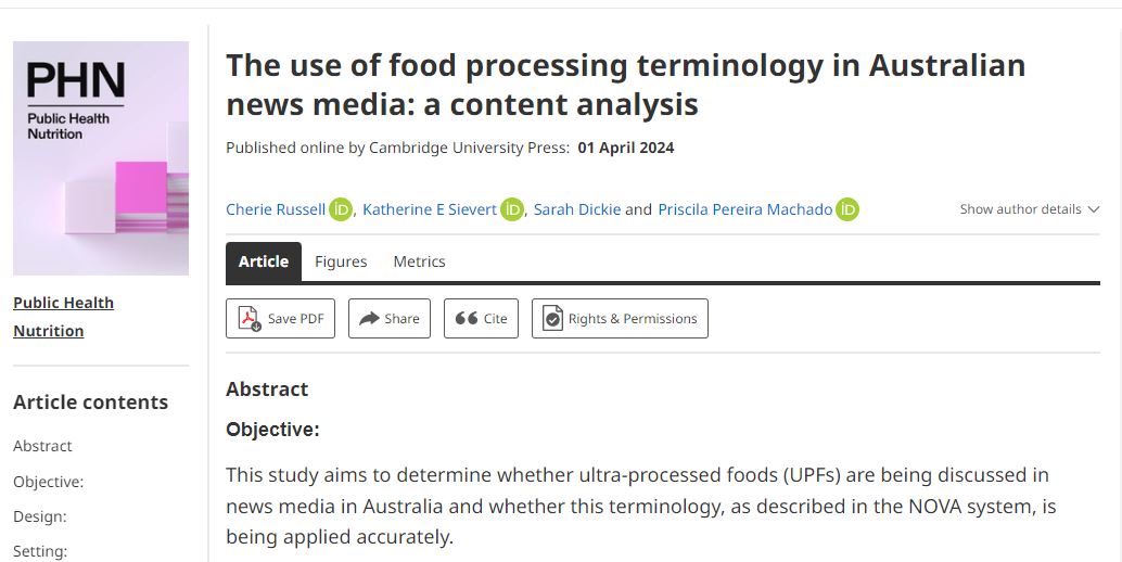 HFSA published a paper! We looked at coverage of UPFs in Australian news media. The good news? UPFs are receiving more and more attention! But there's a need for more accuracy in discussing UPFs (esp. not conflating them with 'processed' foods or HFSS foods) Link below 👇