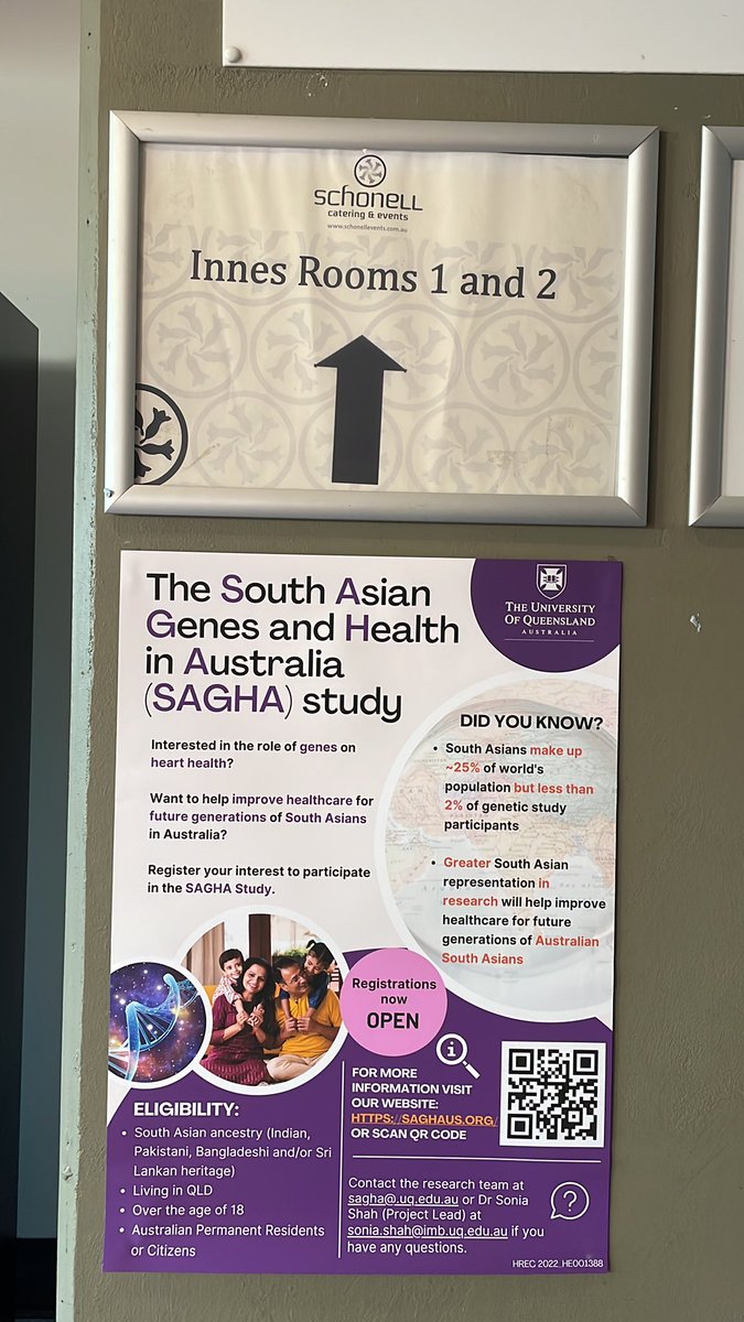 Are you of South Asian ancestry living in Qld? Recruitment for The South Asians Genes and Health in Australia (SAGHA) study is now open.  SAGHA aims to address the lack of ancestry diversity in genomics research. Come see us at Innes room 1 <a href="/UQ_News/">UQ News</a> 
saghaus.org