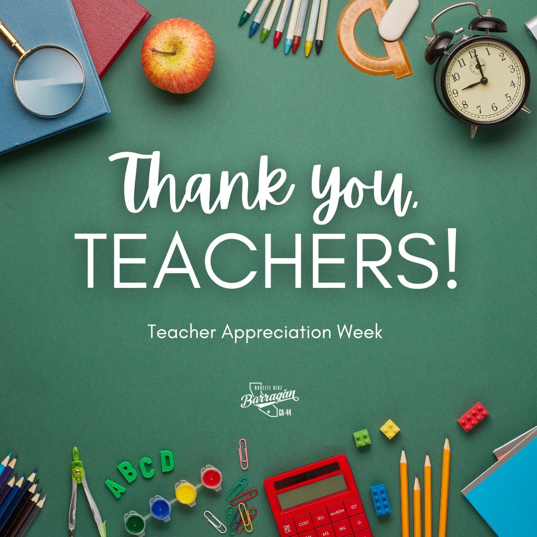It's Teacher Appreciation Week! Thank you to all the teachers in #CA44 and across the country who educate our next generation of leaders. We recognize you and celebrate all that you do for the young people in our communities. I'll continue to fight for fair pay, benefits, and…