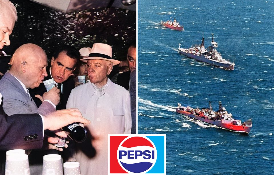 In 1989, PepsiCo technically possessed the world's sixth-largest naval fleet for a brief moment. 

In a strange deal, Russia sold Pepsi 17 submarines, a frigate, a cruiser, and a destroyer to maintain the flow of Pepsi soda into the country. 

However, the vessels were…