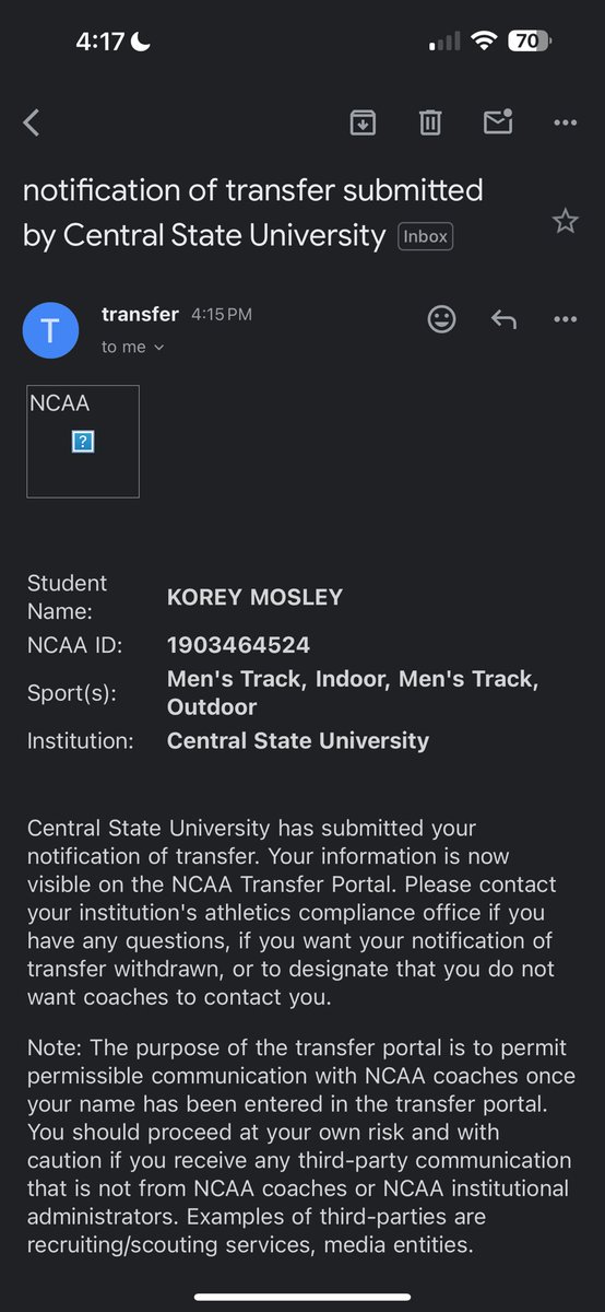 i have officially entered the transfer portal my dms are open!!!