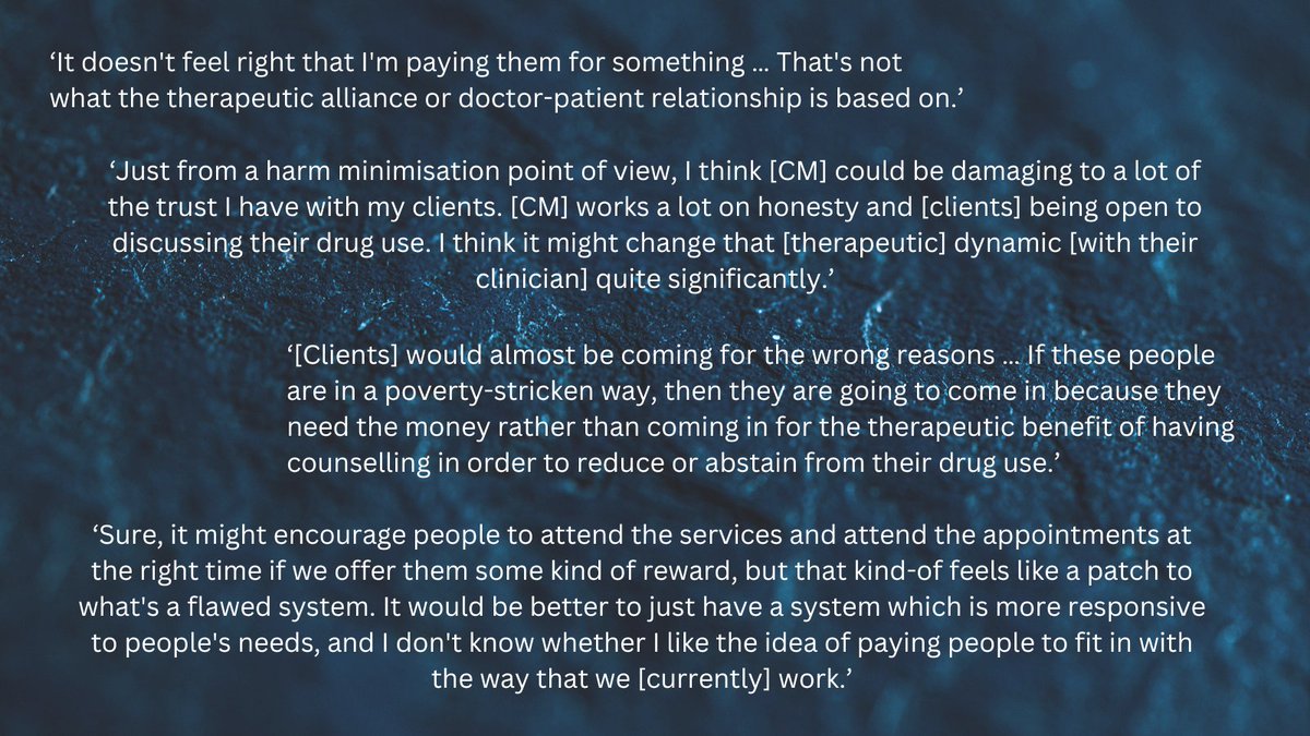 The reflections of health service providers on implementing contingency management for methamphetamine use disorder in Australia Simon Clay, Zachary Wilkinson, Meredith Ginley et al @SArunogiri @SamanthaColled1 @Jaknagle @MichaelFarrellE @RebecaMcketin onlinelibrary.wiley.com/doi/10.1111/da…