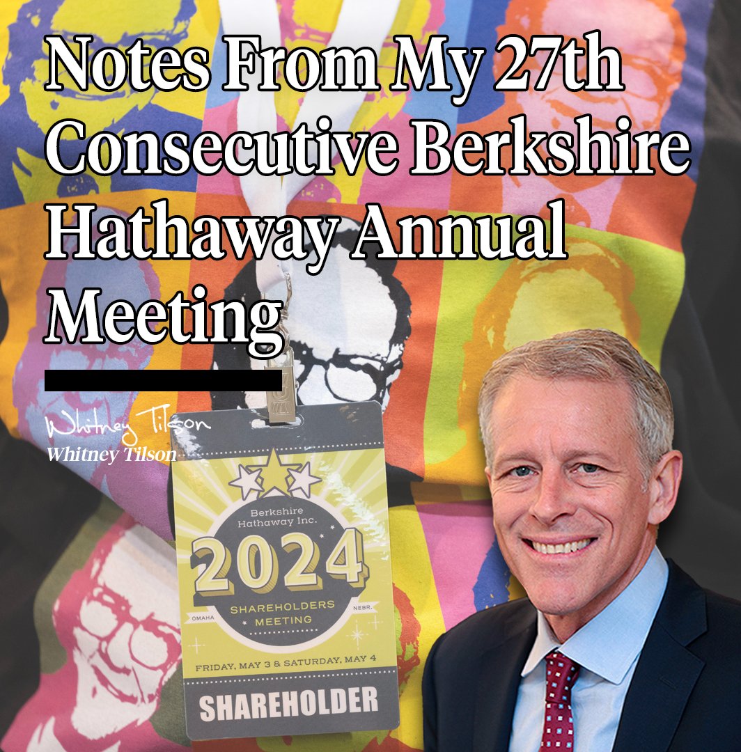'I just spent the weekend in Omaha, Nebraska attending my favorite event of the year. It was my 27th consecutive Berkshire Hathaway (BRK-B) annual meeting – and the first without Charlie Munger,' states @WhitneyTilson ➡️ sbry.media/4bu7YcH