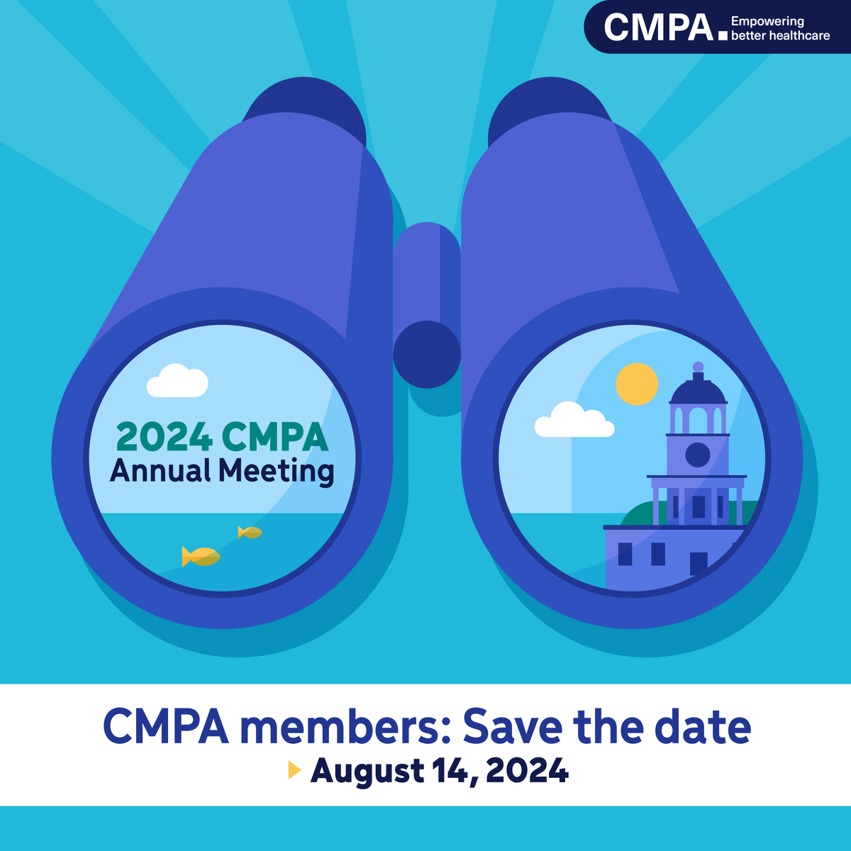 CMPA members: Set your sights 👓 on Halifax this summer! Join us in-person or virtually for our 2024 CMPA Annual Meeting. Watch for your invitation THIS WEEK. Agenda: ow.ly/fe4J50Rl5Ev #MedTwitter