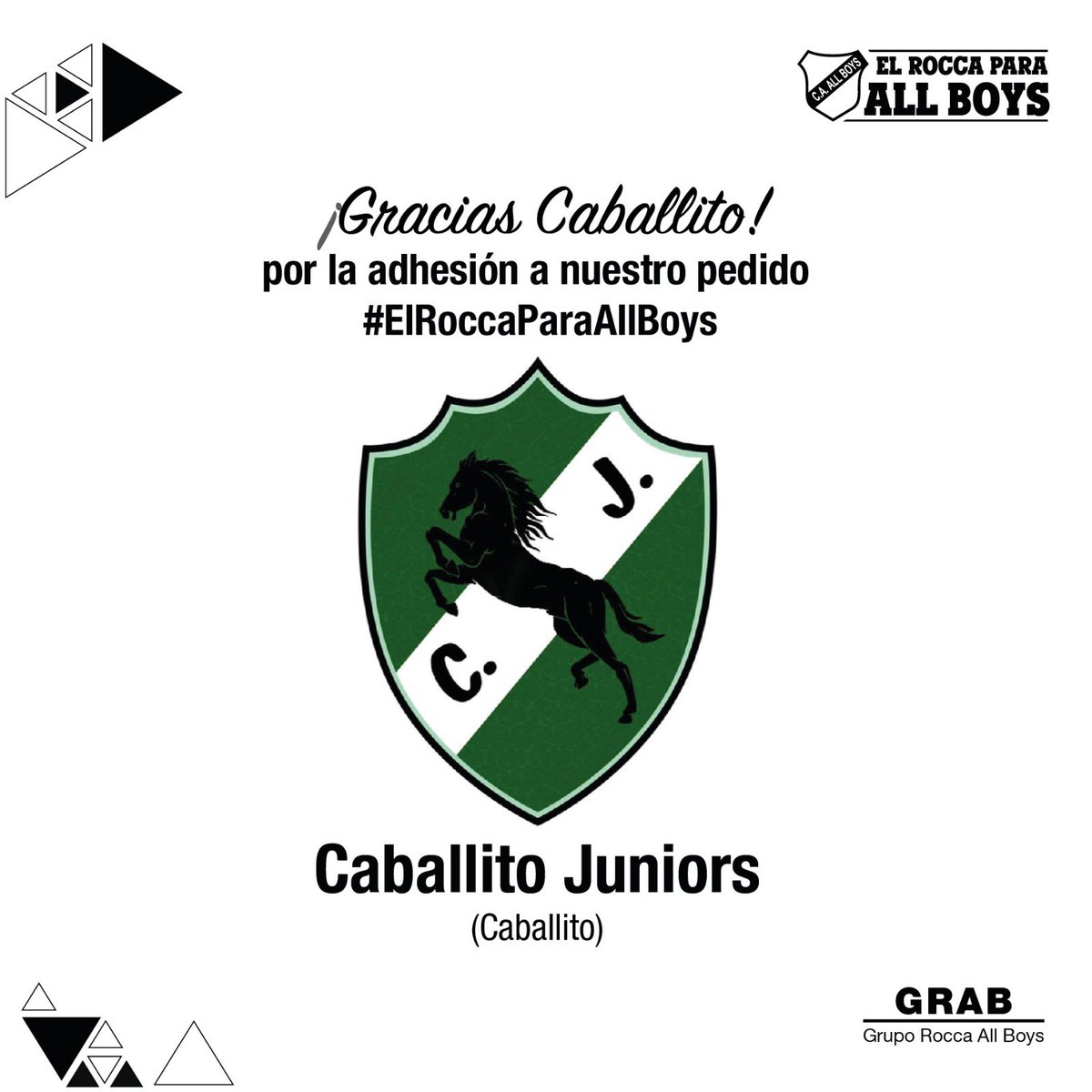 Gracias <a href="/CaballitoJrsOK/">Caballito Juniors</a> por el apoyo