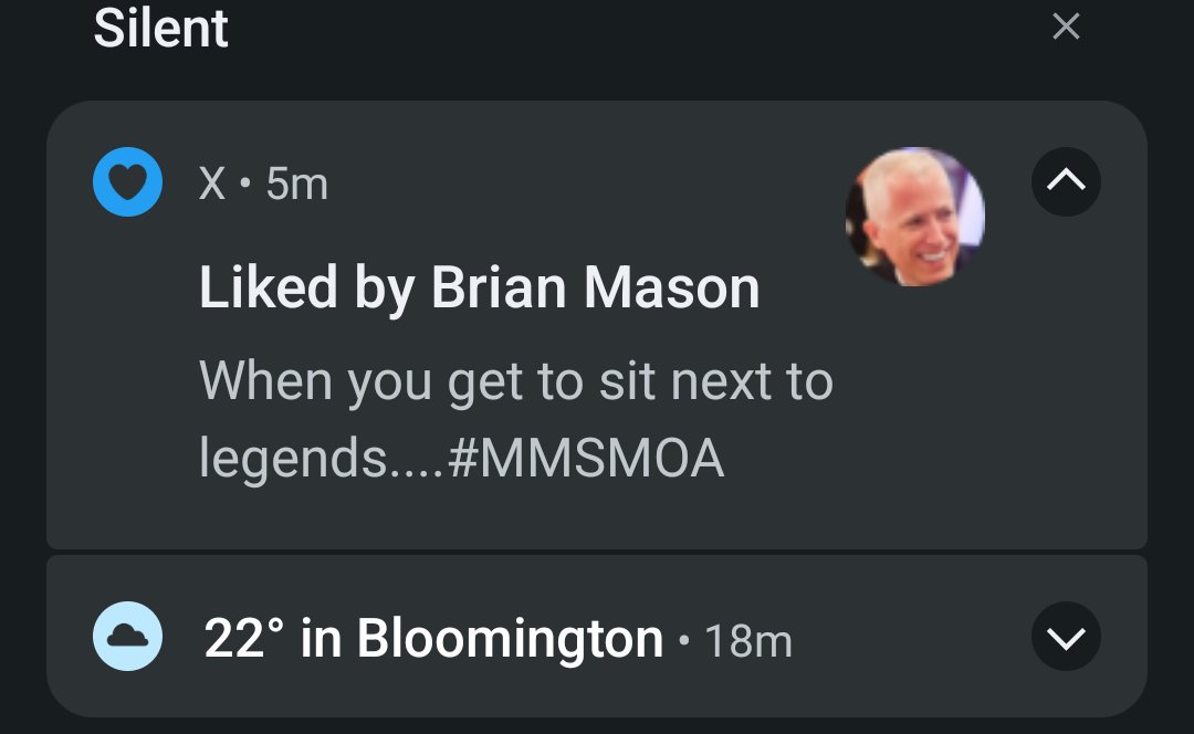 When you never use X outside #MMSMOA - and the legend <a href="/abetterpc/">Brian Mason</a> likes your shit
.. #humble