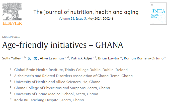 Ever wondered how countries like Ghana pave the way for age-friendly societies amidst a global rise in older populations? Dive into this illuminating mini-review #AtlanticFellow Sally Yalley et al. in @JNHA6! @UHASGhana @GhCoPS @ugms_univofgh @KBTH_GH sciencedirect.com/science/articl…