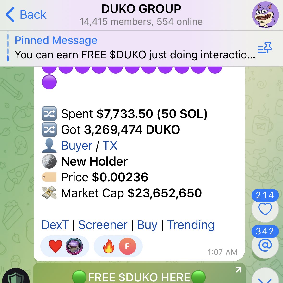 dukocoin's tweet photo. New $DUKO holders 👀 https://t.co/jwlt5VFb7O