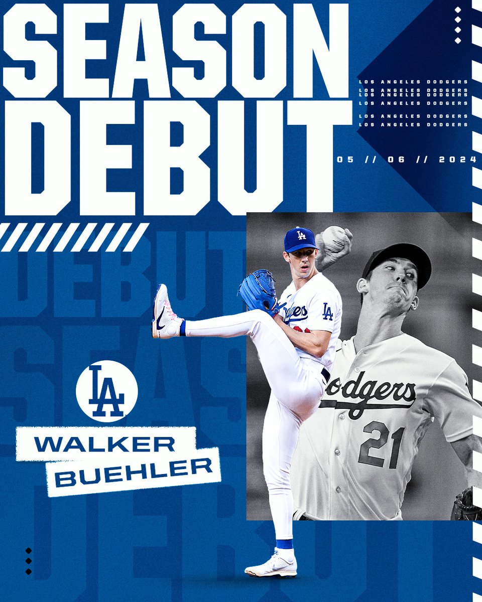 BUEHLER! Walker Buehler makes his season debut tonight in LA. It's his first start since June 10, 2022.