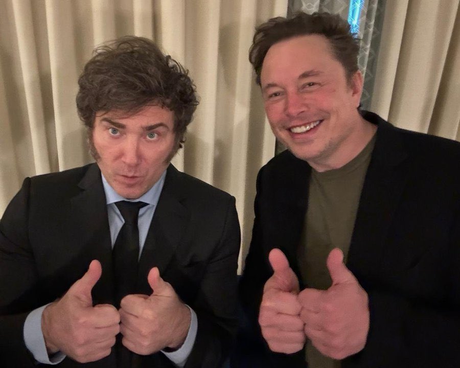 Elon Musk with the President of Argentina, Javier Milei today. 🇦🇷🇺🇸