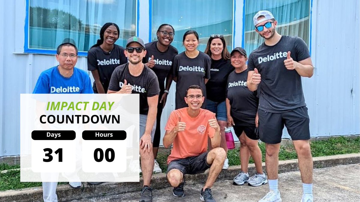 ✨One month countdown initiated!✨ #ImpactDay at @DeloitteUS is on the horizon. A day to unite, make strides, and catalyze change in our communities. Get ready, because #TogetherMakesProgress. See you in 31 days! 🌍