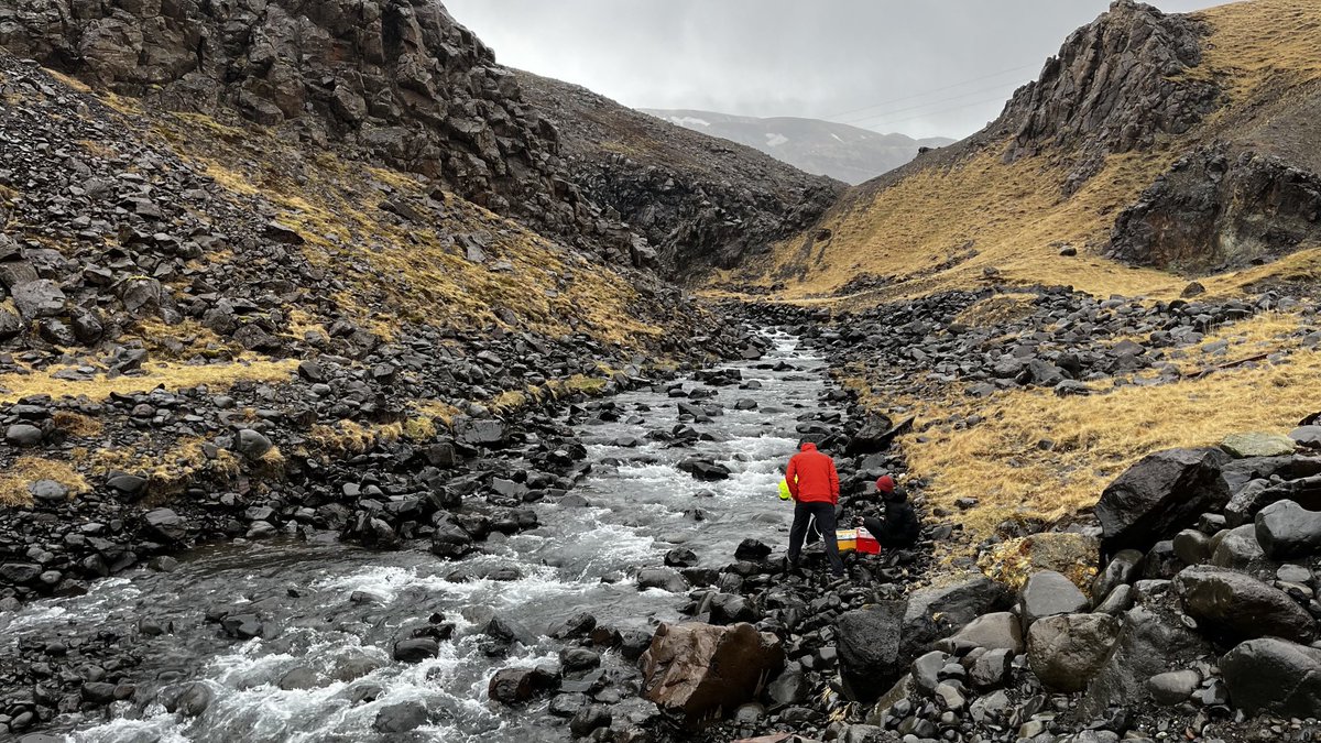 We’re sampling a river in preparation for an ocean alkalinity enhancement field trial. One thing people don’t often mention about Iceland is how cold, windy, and rainy it is. It’s beautiful but the weather is not for the fainthearted.