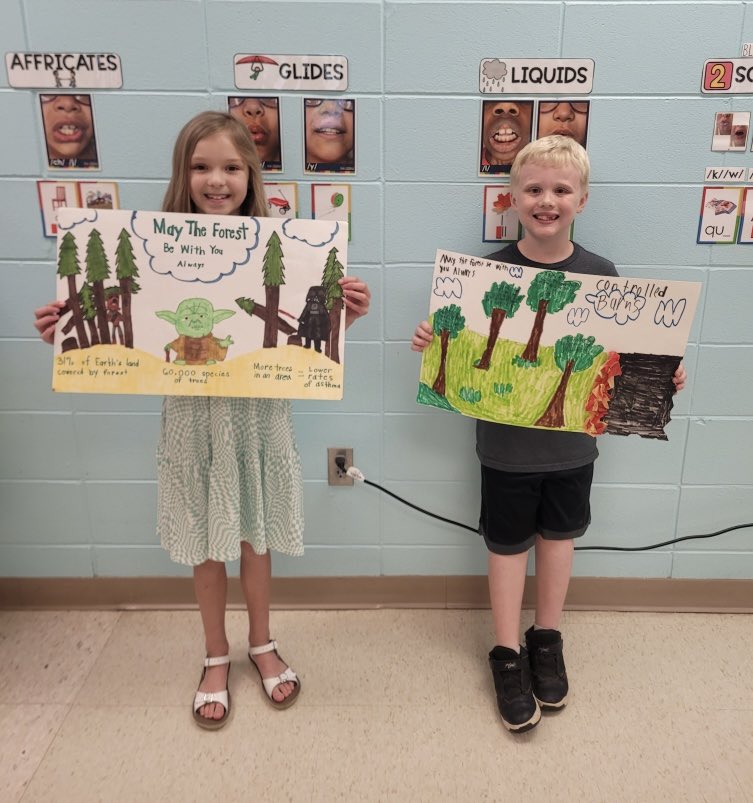 Two students in the Hamster Class placed in the Cullman County Soil & Water Conservation poster contest! I am super proud of them! Amazing work! 🌳💧🏆 @cullmanprimary