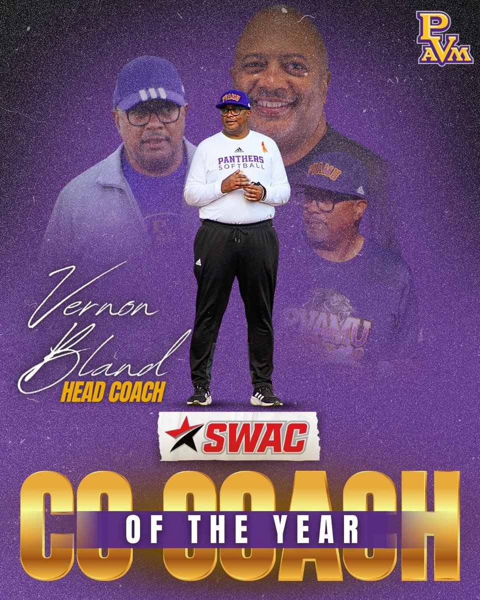 PVAMUSB: Leading with passion and dedication, Head Coach Vernon Bland earns well-deserved recognition as SWAC Co-Coach of the Year! 🏆🥎 #PVSoftball #CoachesCorner