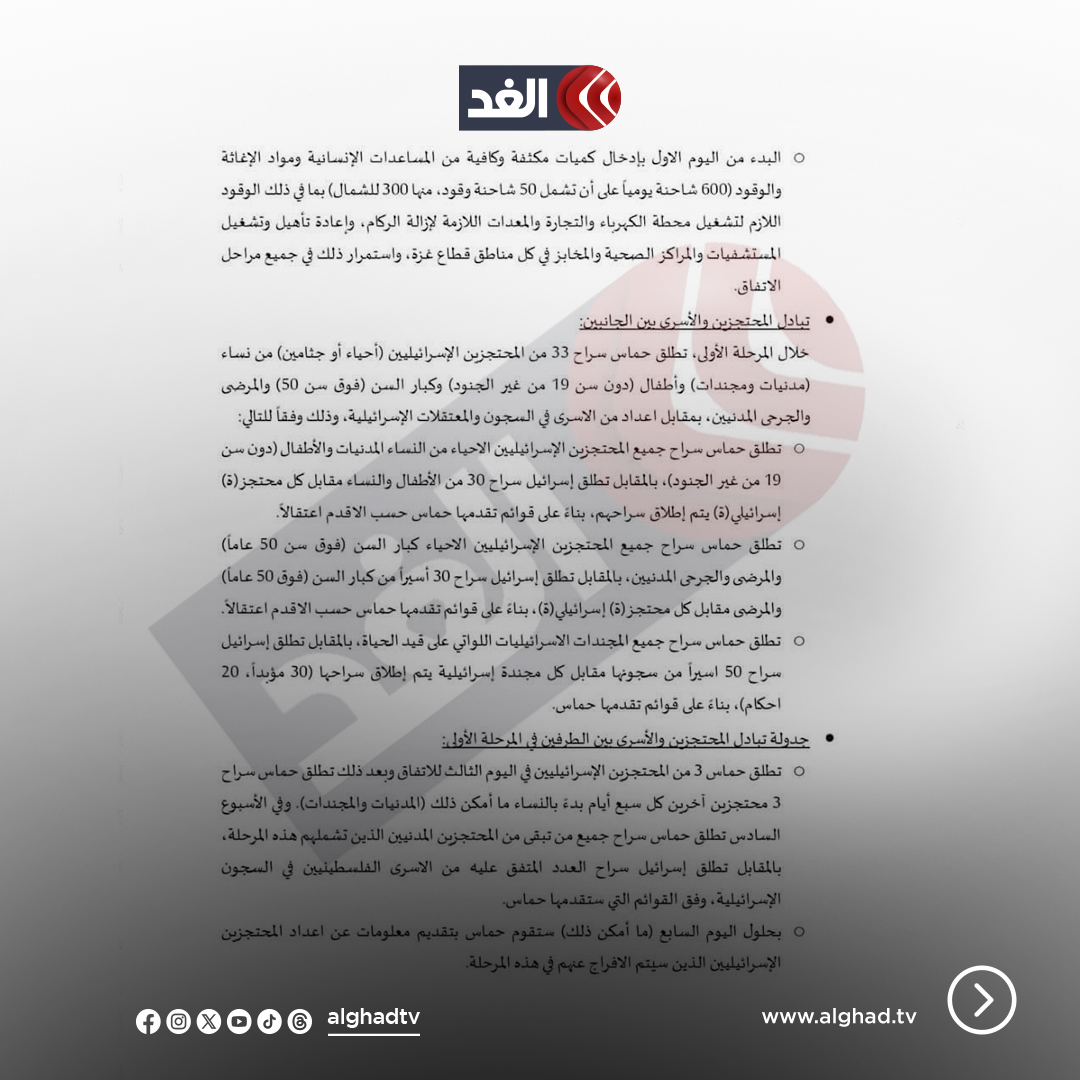 AlGhadTV's tweet photo. أول صورة رسمية للورقة المصرية بشأن التهدئة في غزة
تابعونا لمعرفة آخر المستجدات 👇