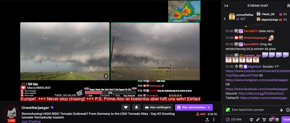 twitch.tv/unwetterjaeger 

NOW LIVE #SevereWeather #TornadoWarning  #stormchasing
