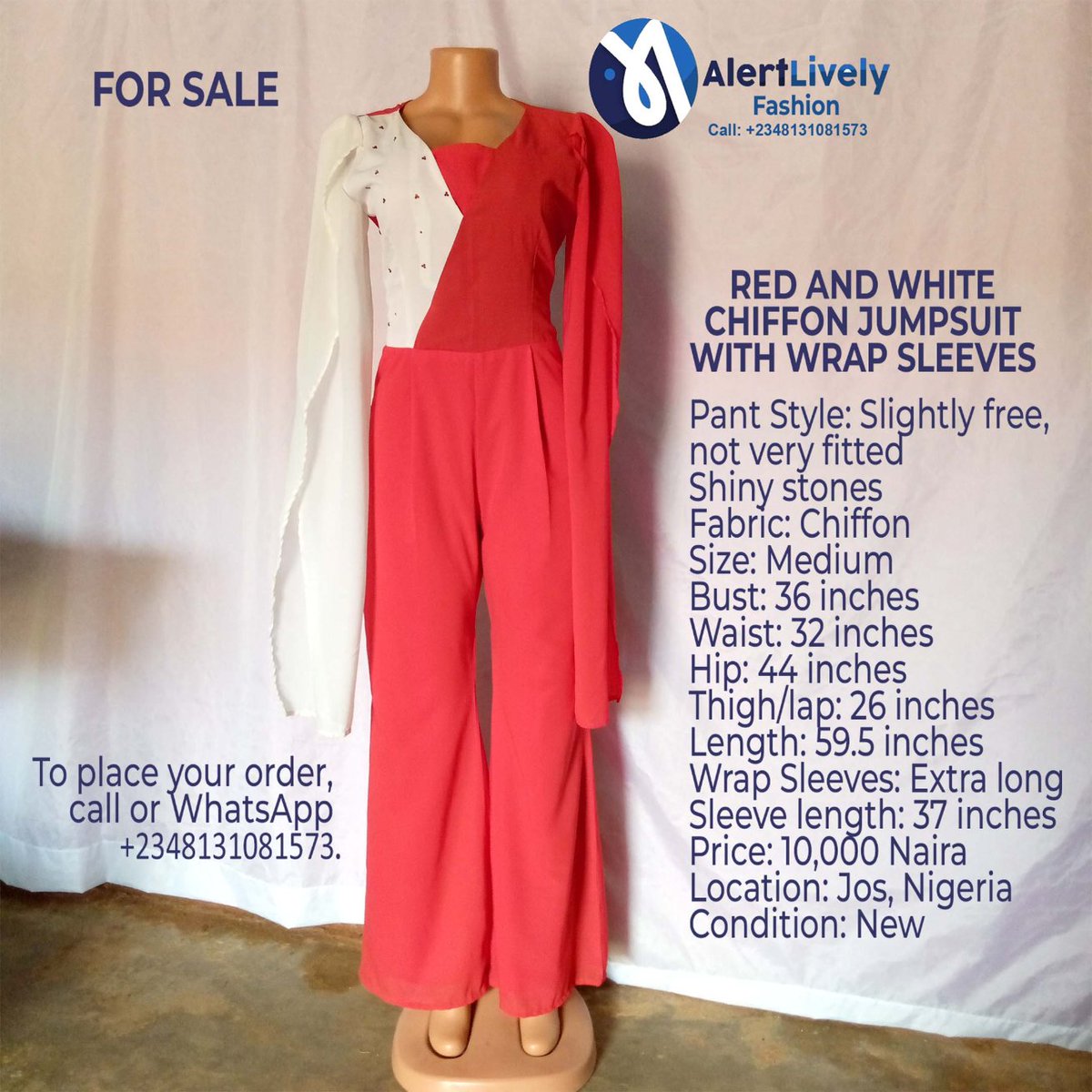 alertlivelyfash's tweet photo. A red and white jumpsuit for a beautiful lady. ♥️
Contact us to buy it. 🤝🏼

Jumpsuit by AlertLively Fashion 

#fashion #readytowear #alertlivelyfashion https://t.co/x6h8uyUAUU