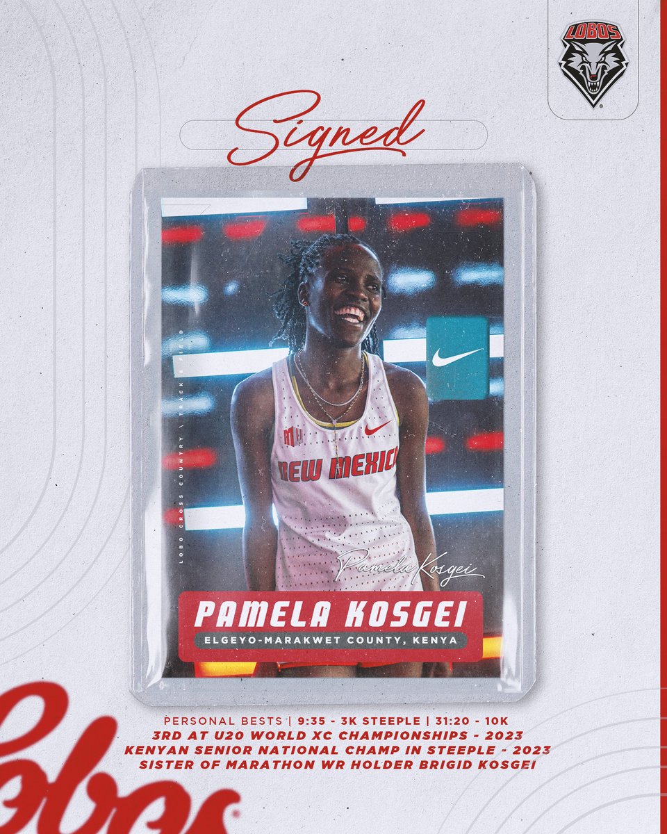 𝗕𝗢𝗢𝗠 🔥 Kenyan superstar Pamela Kosgei is going to be a Lobo! • U20 @WorldAthletics XC Bronze Medalist in 2023 • U20 African Champ (Steeple) • Kenyan National Champ (Steeple) • Top 100 in the world in XC (No. 52) and Steeple (No. 76) RELEASE 🗞️: t.ly/i-7Gq
