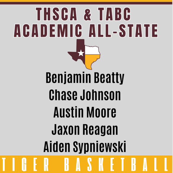 Congrats to these 🐅 H🏀🏀pers for being named ACADEMIC ALL-STATE!!! These 🐅🐅 have been named to both the @THSCAcoaches & @Tabchoops All-State teams!! This is an awesome accomplishment. #TCT🐅🏀💪 @DSISD @OneTigerNation @DrippingTigers