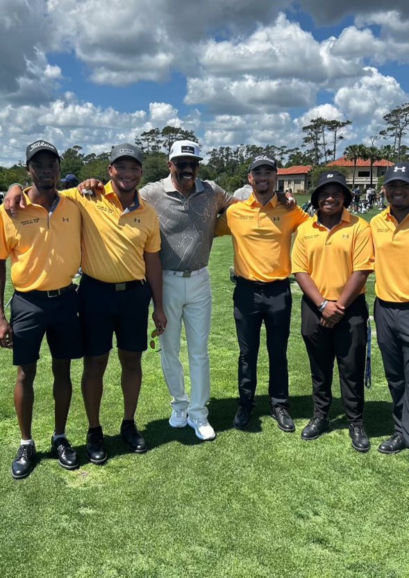 #JCSU Golf team met Steve Harvey at the PGA Works Championships! #hbcugolf #golf #hbcusports #ciaasports