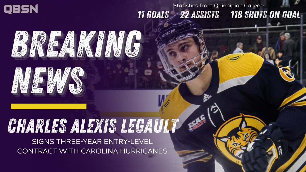 MHOK: Defenseman Charles Alexis Legault has officially put pen to paper and inked a three-year entry level deal with the Carolina Hurricanes.

Legault is a fifth round draft pick of the Hurricanes and recorded 33 points in his career with the Bobcats.

#NCAAHockey | #CauseChaos