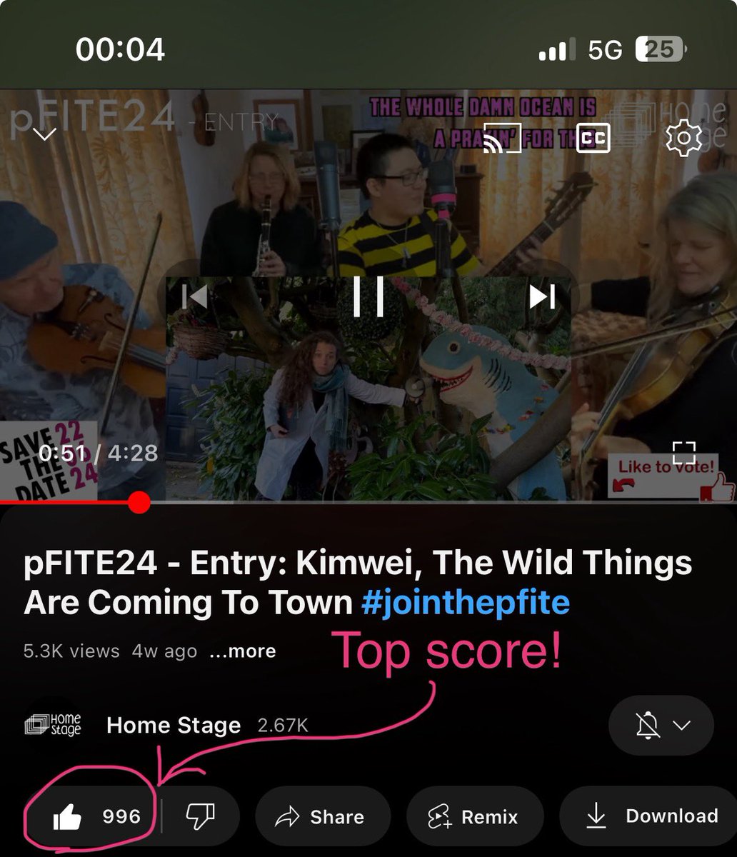 We would have won the pFITE ecosong competition tonight, as we have the most votes (YouTube Likes). However the finish date has been put back to June 30th instead, so we haven’t won but we are still in the lead. Pls Like & share to keep us there! youtu.be/oC_YE8Ipd74?fe…