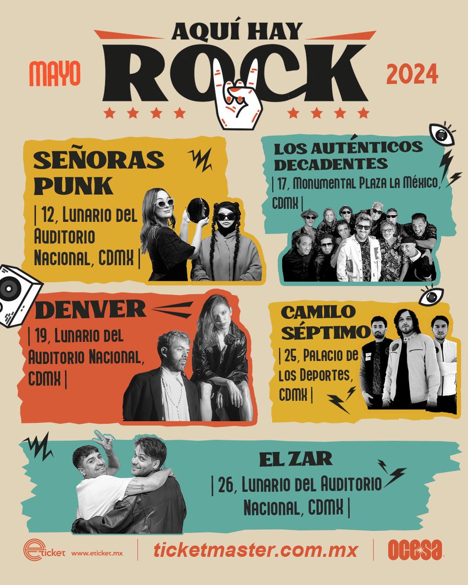 ¡#AquíHayRock en Mayo! 🔊⚡️ El mes viene bueno bueno, ¿en qué shows nos vemos? 🎟️: bit.ly/3y7UAJh