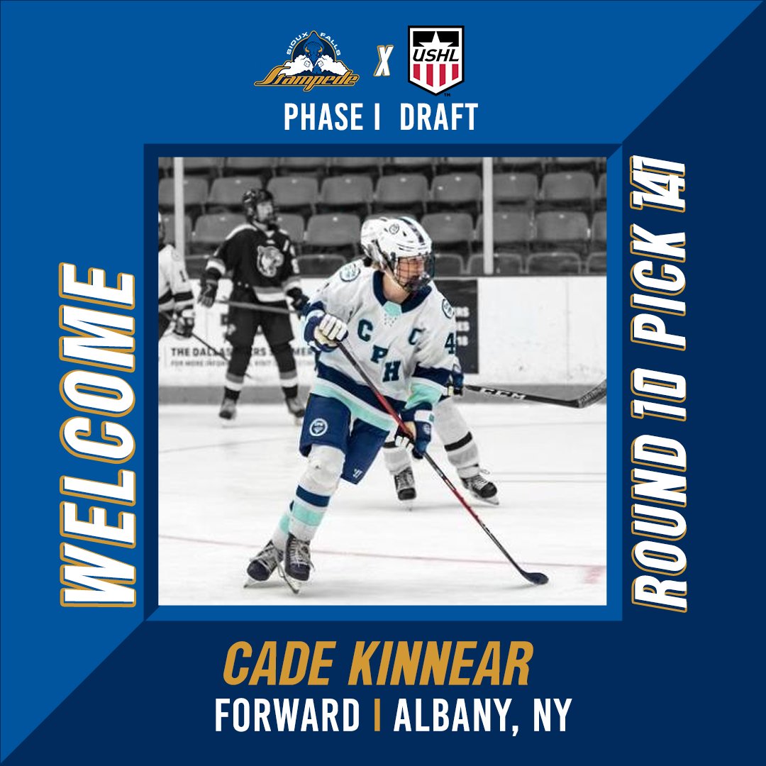 With their final pick of the 2024 USHL Phase I Draft, the Stampede select Cade Kinnear. Welcome to Stampede Country! #GoPede🦬 I #2024USHLDraft