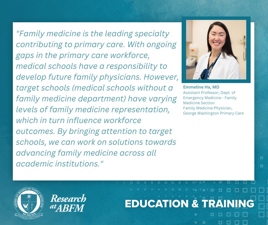 Despite growing primary care workforce gaps, there are still target schools where #familymedicine remains absent. @EmmelineHa et al provide recommendations to increase much needed family medicine representation at these target schools. bit.ly/3TzY97d @fammedjournal