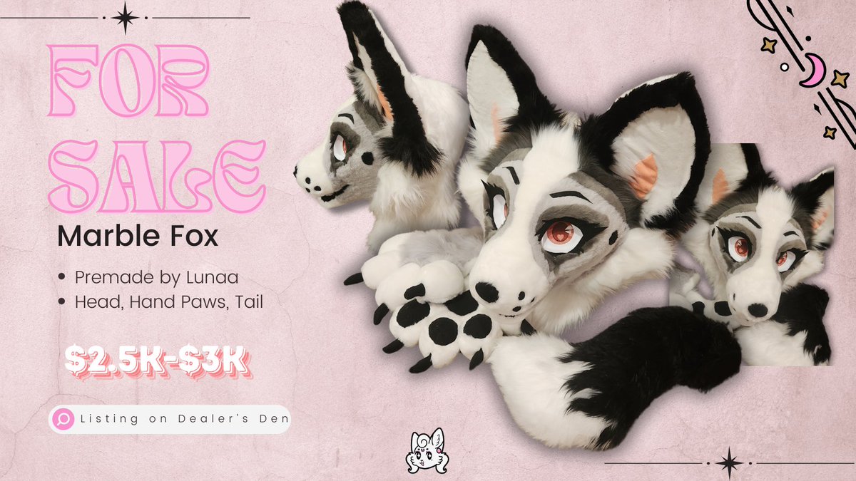She is live on Dealer's Den!!! Looking for 2.5kUSD if paid in full or 3kUSD if payment plans are needed. Feel free to dm if you have any questions! Link is desc. #fursuit #fursuitmaker #fursuitforsale #furry