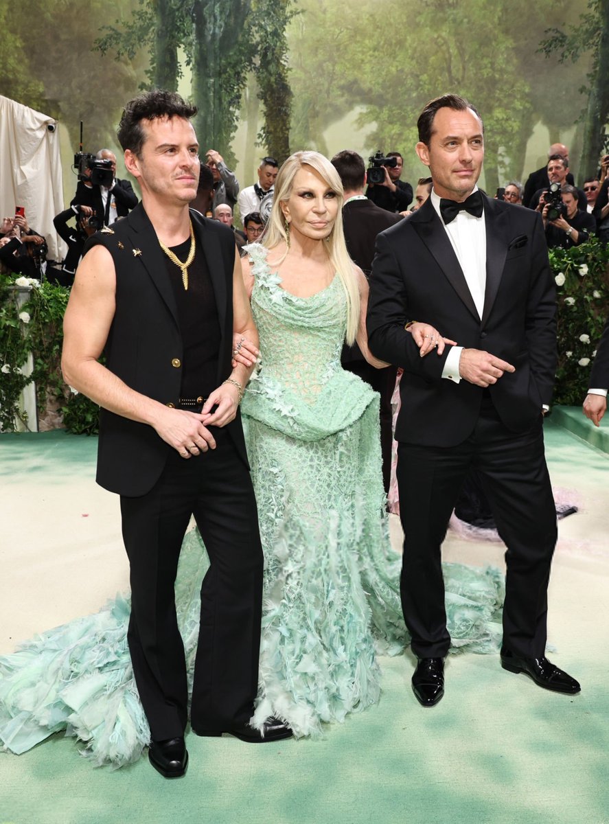 Andrew Scott, Donatella Versace and Jude Law attend The 2024 Met Gala.
