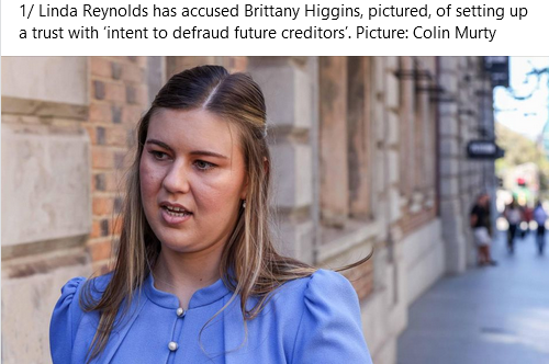 ‘Intent to defraud’: Linda Reynolds says Brittany Higgins tried to shield assets Janet Albrechtsen The Australia May 6, 2024 In a major escalation of her defamation case against Brittany Higgins, Linda Reynolds has alleged Ms Higgins intended to “defraud future creditors” by…