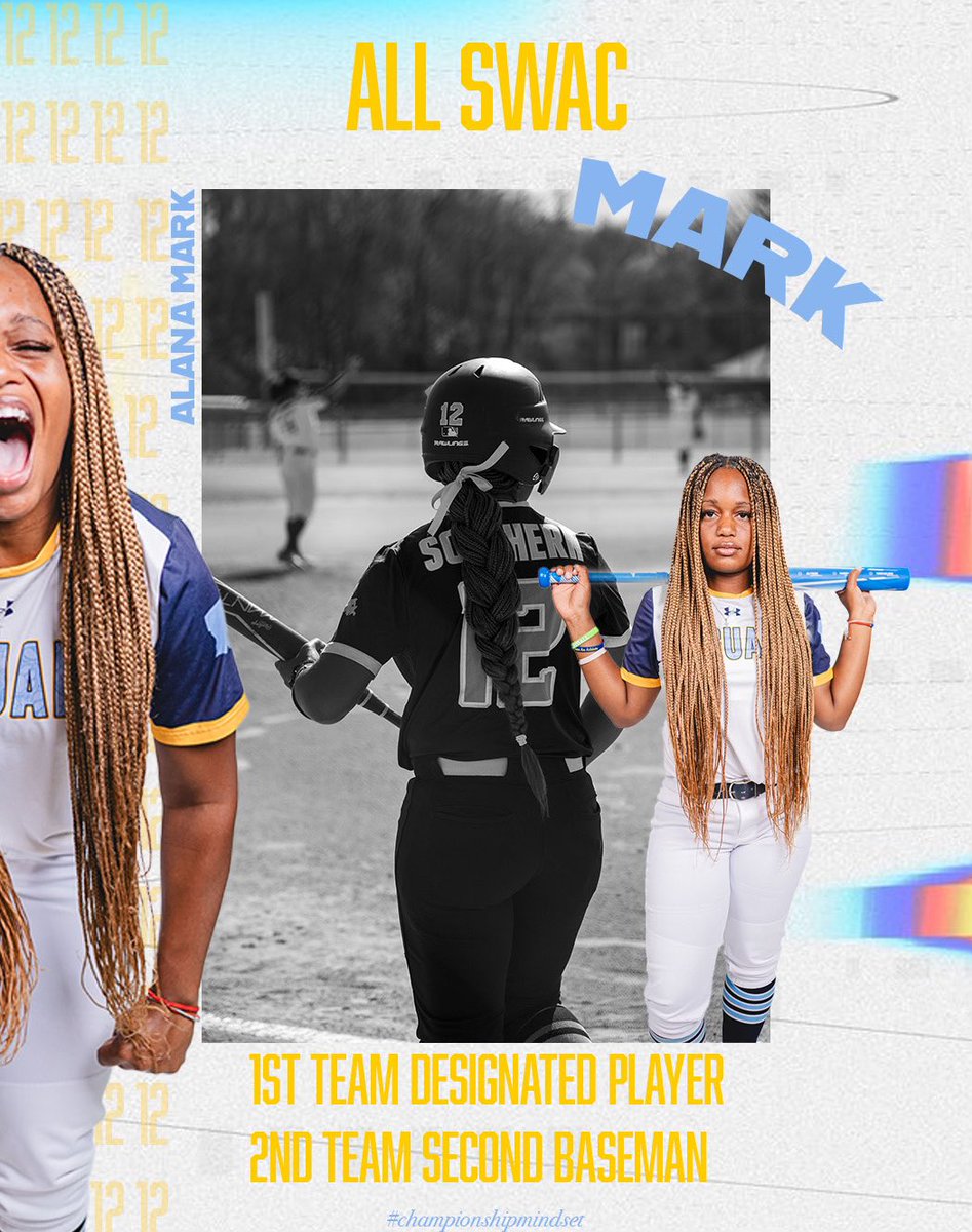 Congratulations to Alana Mark on being named to both 1st Team All-SWAC designated player and 2nd Team All-SWAC 2nd Baseman! #GoJags | #SouthernIsTheStandard | #ProwlOn | #ElevateTheStandard