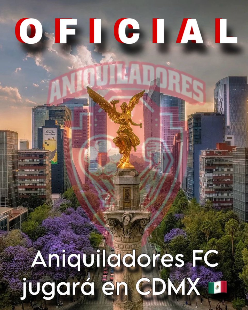 OFICIAL 🚨 Tendremos las fases eliminatorias del mundial en CDMX!!🇲🇽💪🏼

@AniquiladoresFC jugará las primeras fases del mundial en CDMX, esperamos tener 5 partidos de los chicos aquí para que nuestros hermanos regios puedan ver al equipo en esa Final Four el 8 de junio en Mty❤️🤍