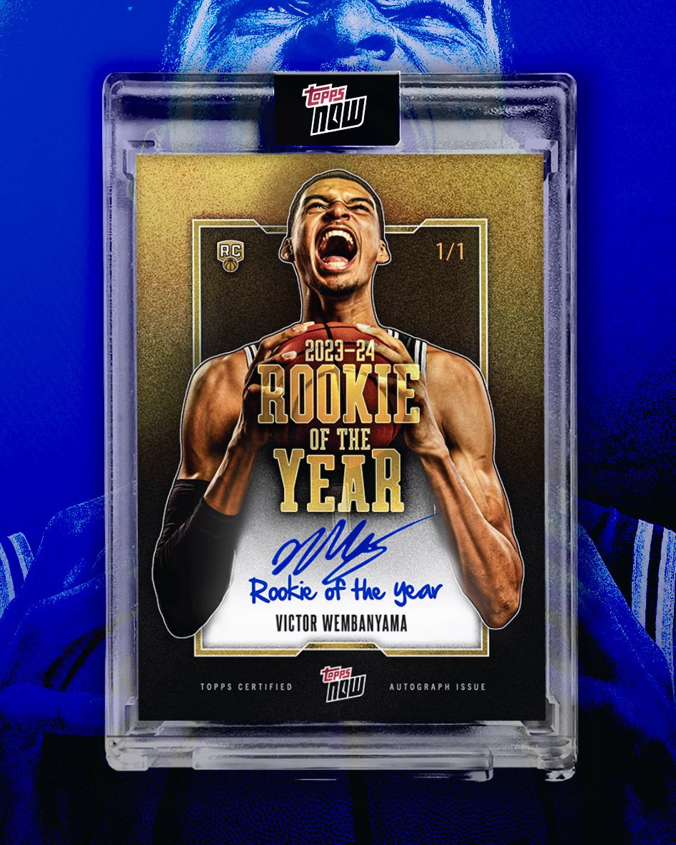 🚨 BREAKING NEWS 🚨

Immediately after Victor Wembanyama was named NBA Rookie of the Year, @Topps released this card.

There were a total of 189 copies priced at $2,999.99 EACH.

That comes out to a total price of $566,998.11…

They sold out in under 20 minutes.