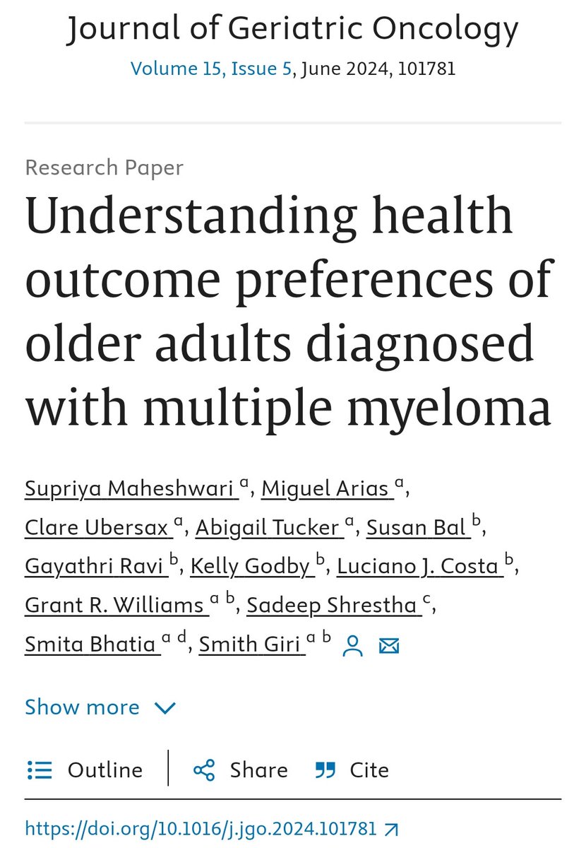 📑Excited to share our article published in the @JGeriOnc Extremely grateful for the opportunity @smith__giri Full text⬇️ sciencedirect.com/science/articl… #SIOG #YoungSIOG #GeriOnc #myeloma #multiplemyeloma #Oncology #MedTwitter