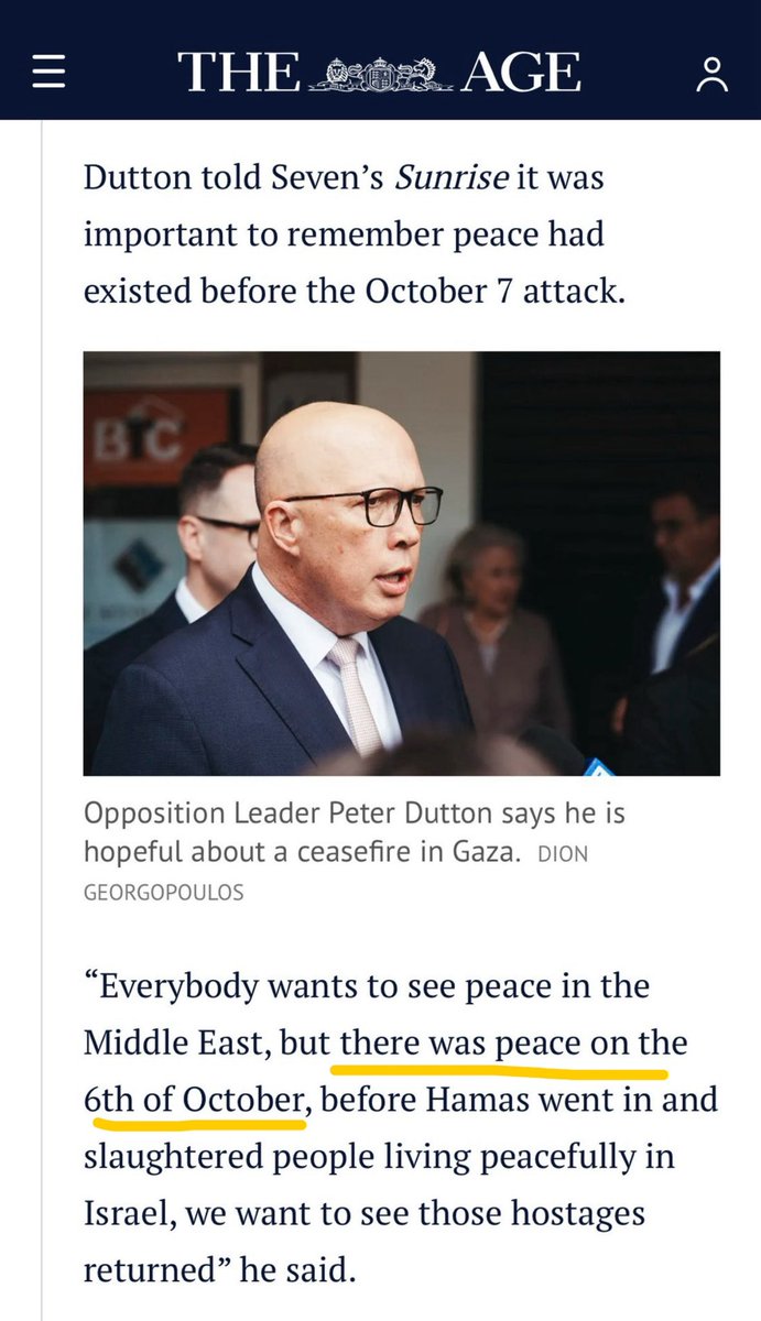 'There was peace on the 6th of October'. I am so impressed that @PeterDutton_MP has shown he grasps the basic tents of settler colonial theory! The peace of settler colonies structured on racial supremacy always depends on violence against the colonised. Thats a HD Peter!