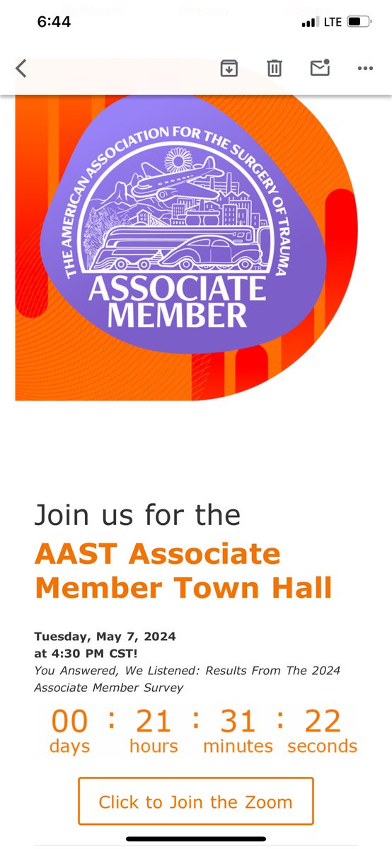 Happening tomorrow!!! Please join us for a townhall where we will discuss the results of the survey with your thoughts & feedback. All Associate Members check your emails for registration info & zoom link.